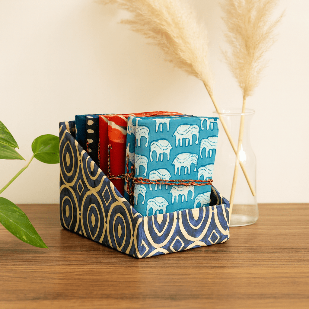 Notebooks Cotton Block Print 7x10cm Assorted - SHAMTAM.COM