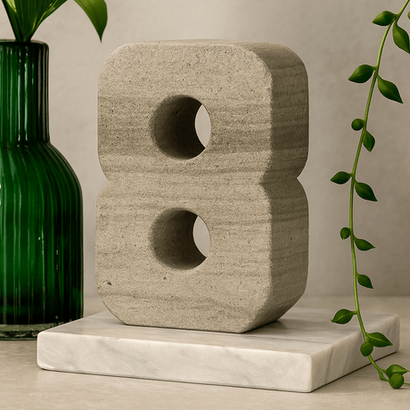 Number 8 Candle Holder - Granite - SHAMTAM.COM