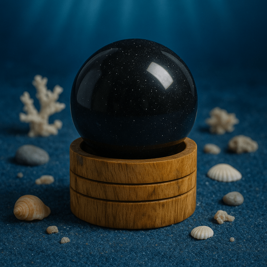 Gemstone Sphere 50mm - Ocean Agate with Stand - SHAMTAM.COM