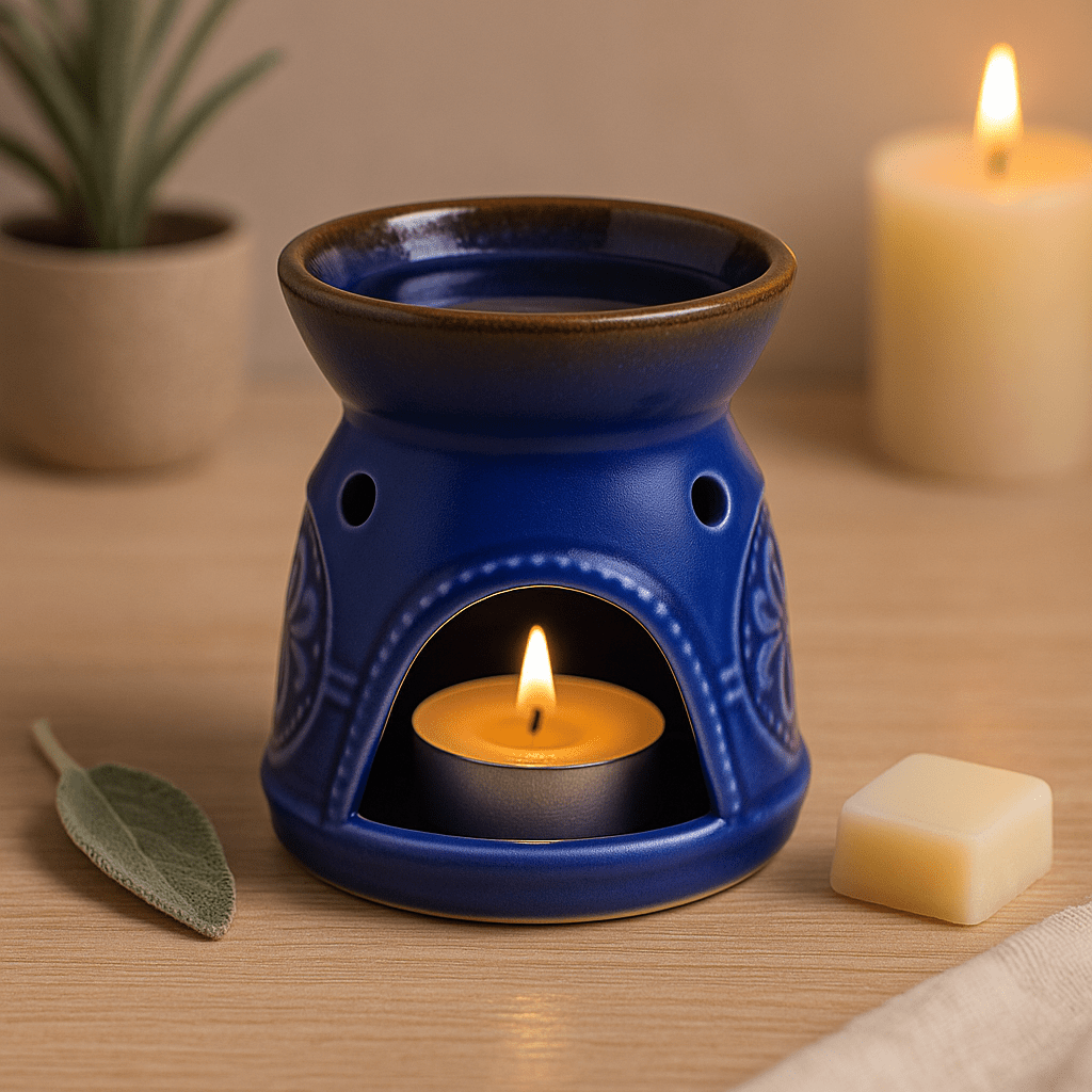 Oil Burner and Wax Melt Warmer, Blue - SHAMTAM.COM