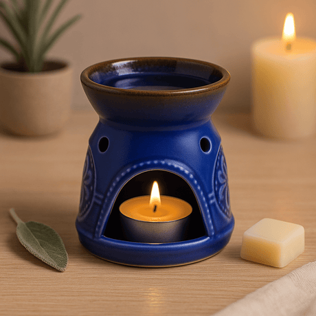 Oil Burner and Wax Melt Warmer, Blue - SHAMTAM.COM