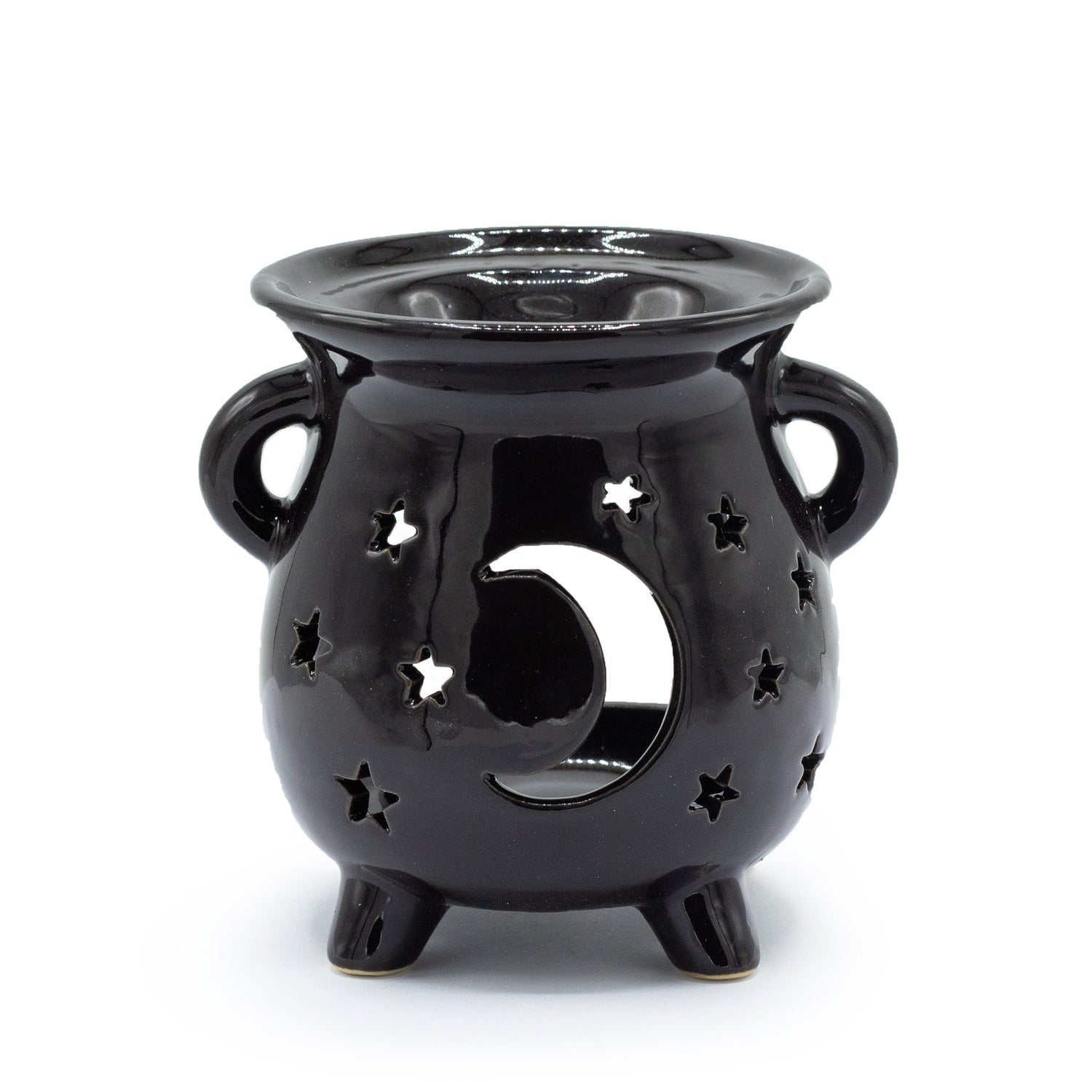 Cauldron Oil Burner - Moon & Stars - Black - SHAMTAM.COM