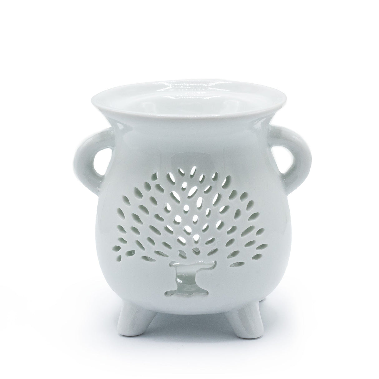 Cauldron Oil Burner - Tree of Life - White - SHAMTAM.COM