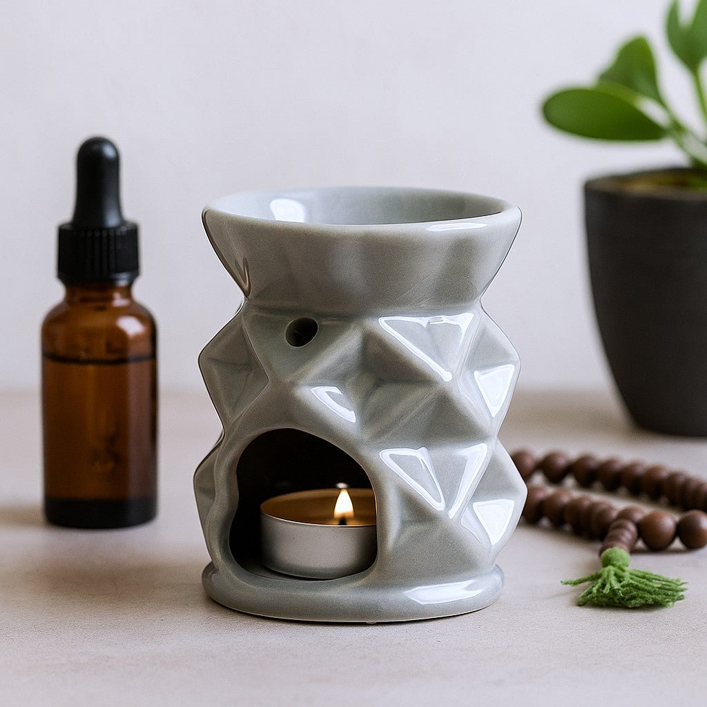Oil Burner Geometric Grey - SHAMTAM.COM
