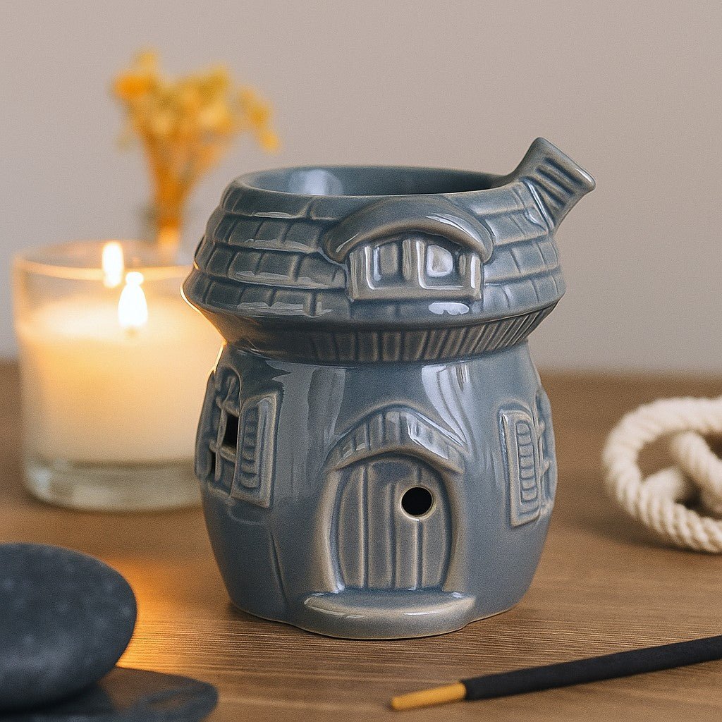 Oil Burner Grey Mushroom House - SHAMTAM.COM