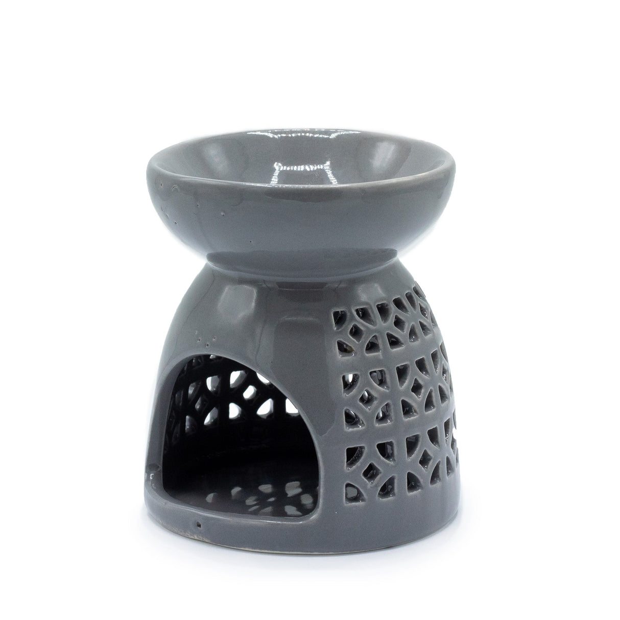 Classic Oil Burner - Morrocan Cutout - Grey - SHAMTAM.COM
