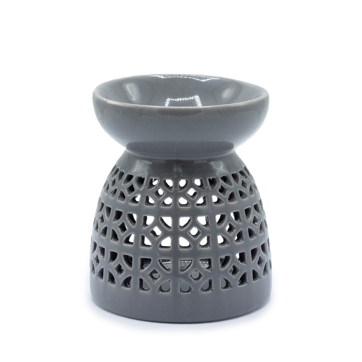 Classic Oil Burner - Morrocan Cutout - Grey - SHAMTAM.COM