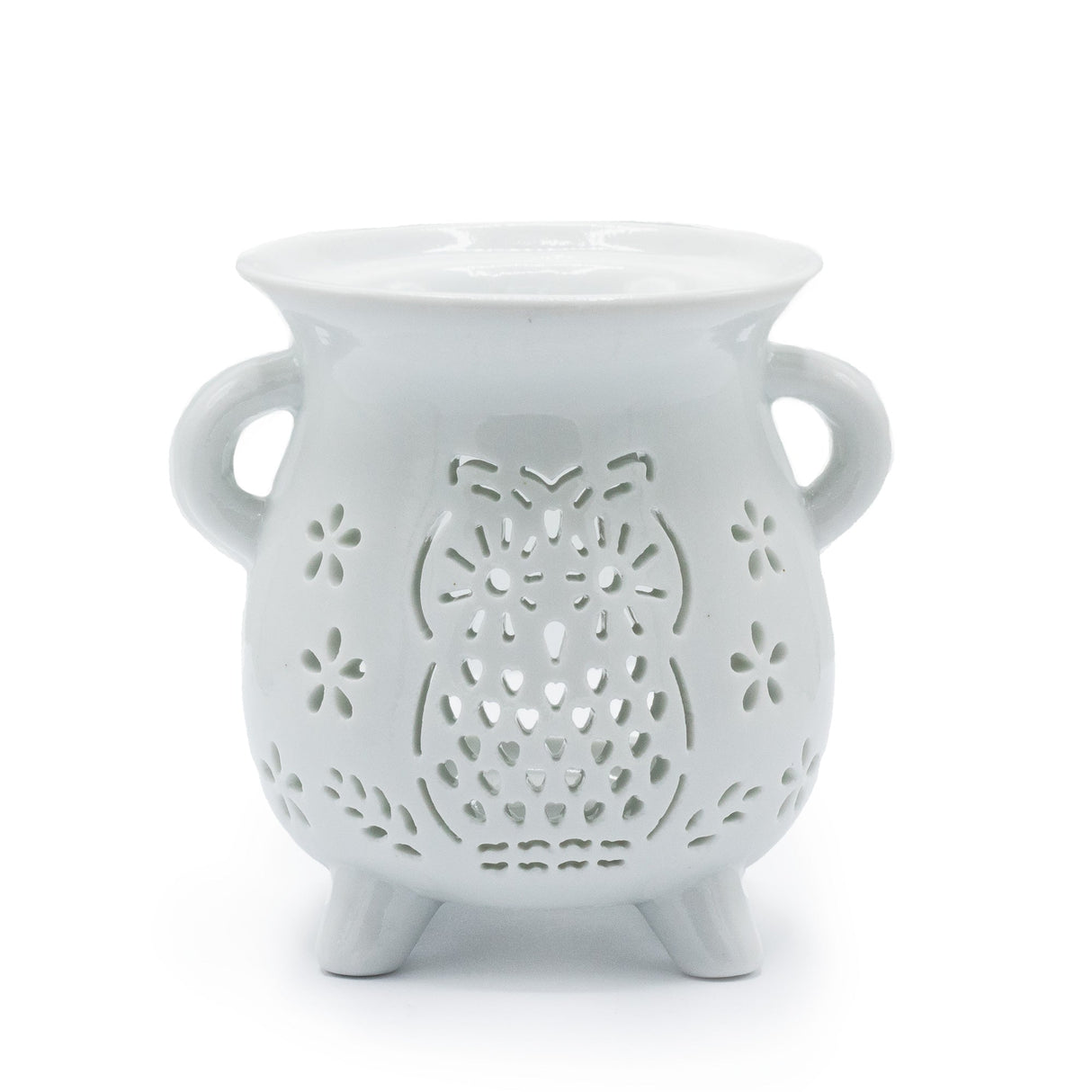 Cauldron Oil Burner - Owl - White - SHAMTAM.COM