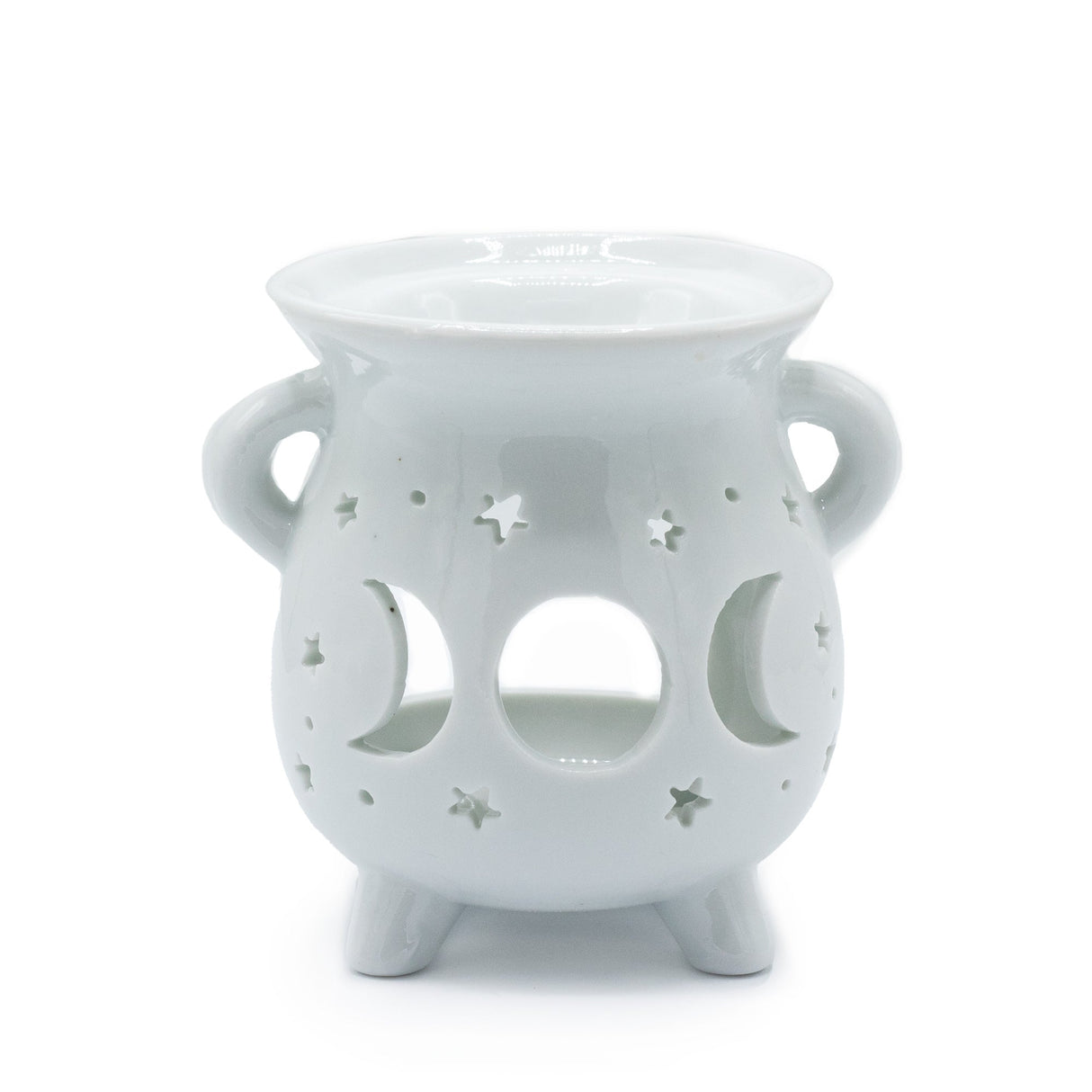 Cauldron Oil Burner - Moon Phase - White - SHAMTAM.COM