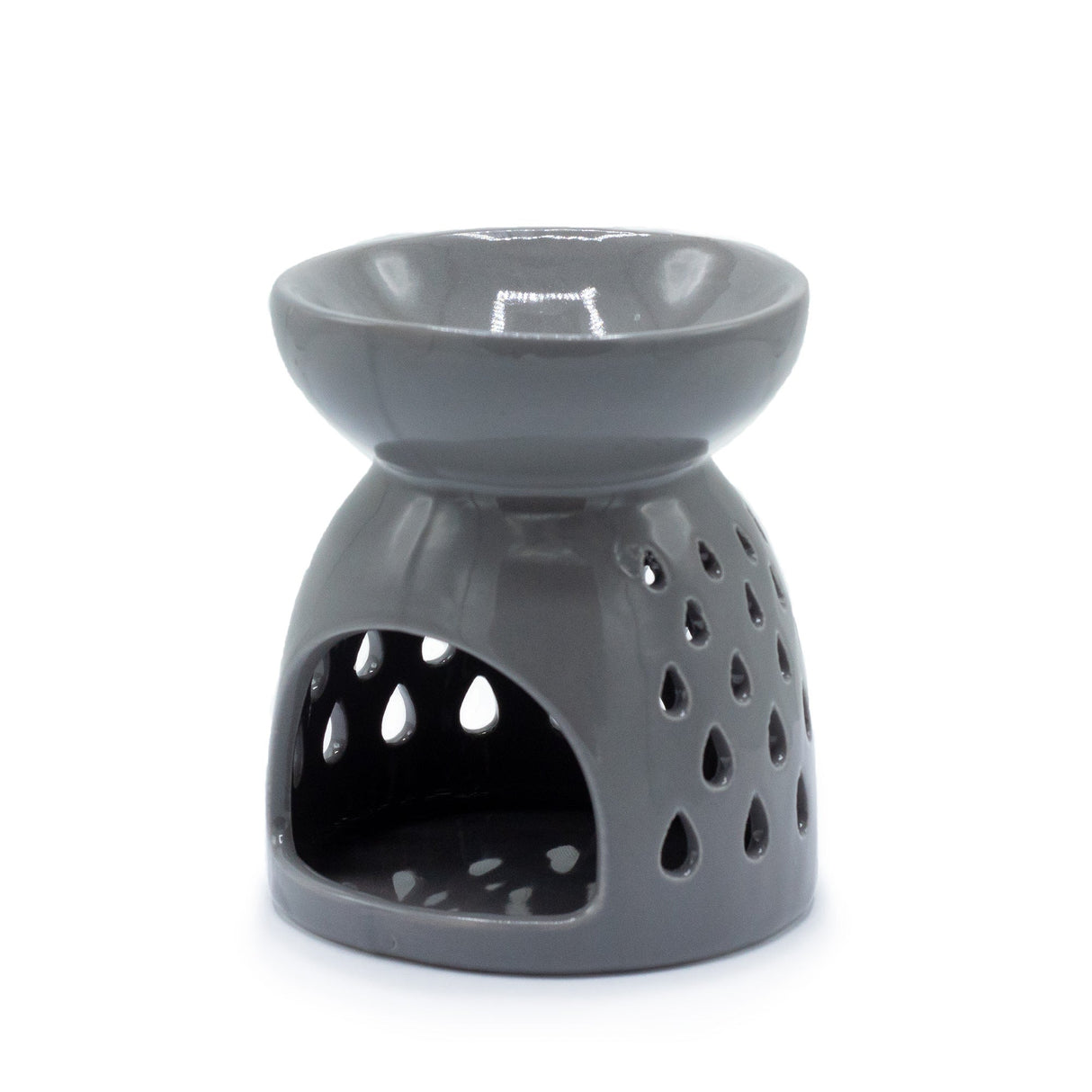 Classic Oil Burner - Teardrops Cutout - Grey - SHAMTAM.COM