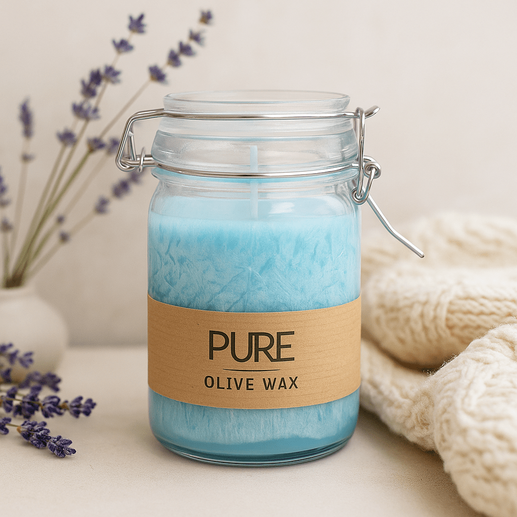 Olive Wax Candle, Turquoise - SHAMTAM.COM