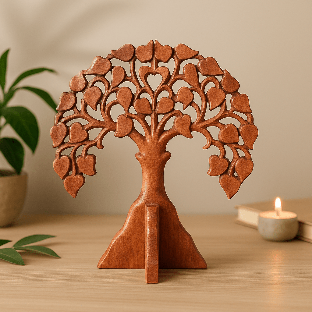 Om Round Wooden Wall Panel, 30 cm - SHAMTAM.COM