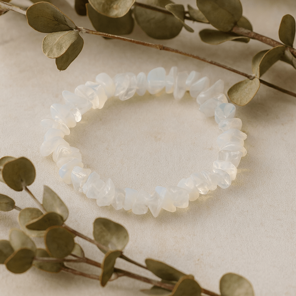 Opalite Crystal Chip Stone Stretch Bracelet - SHAMTAM.COM