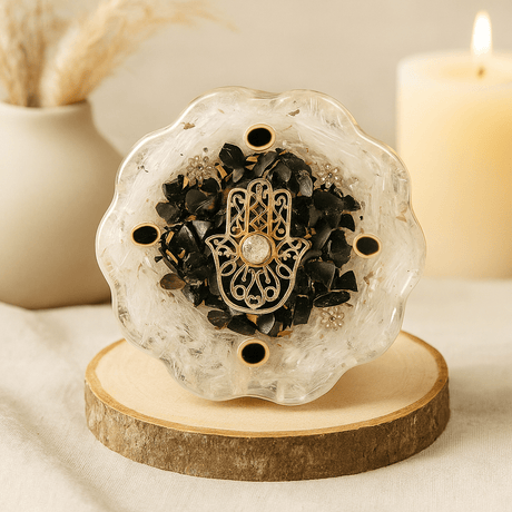 Orgonite Dome Hamsa With Sellonite - SHAMTAM.COM