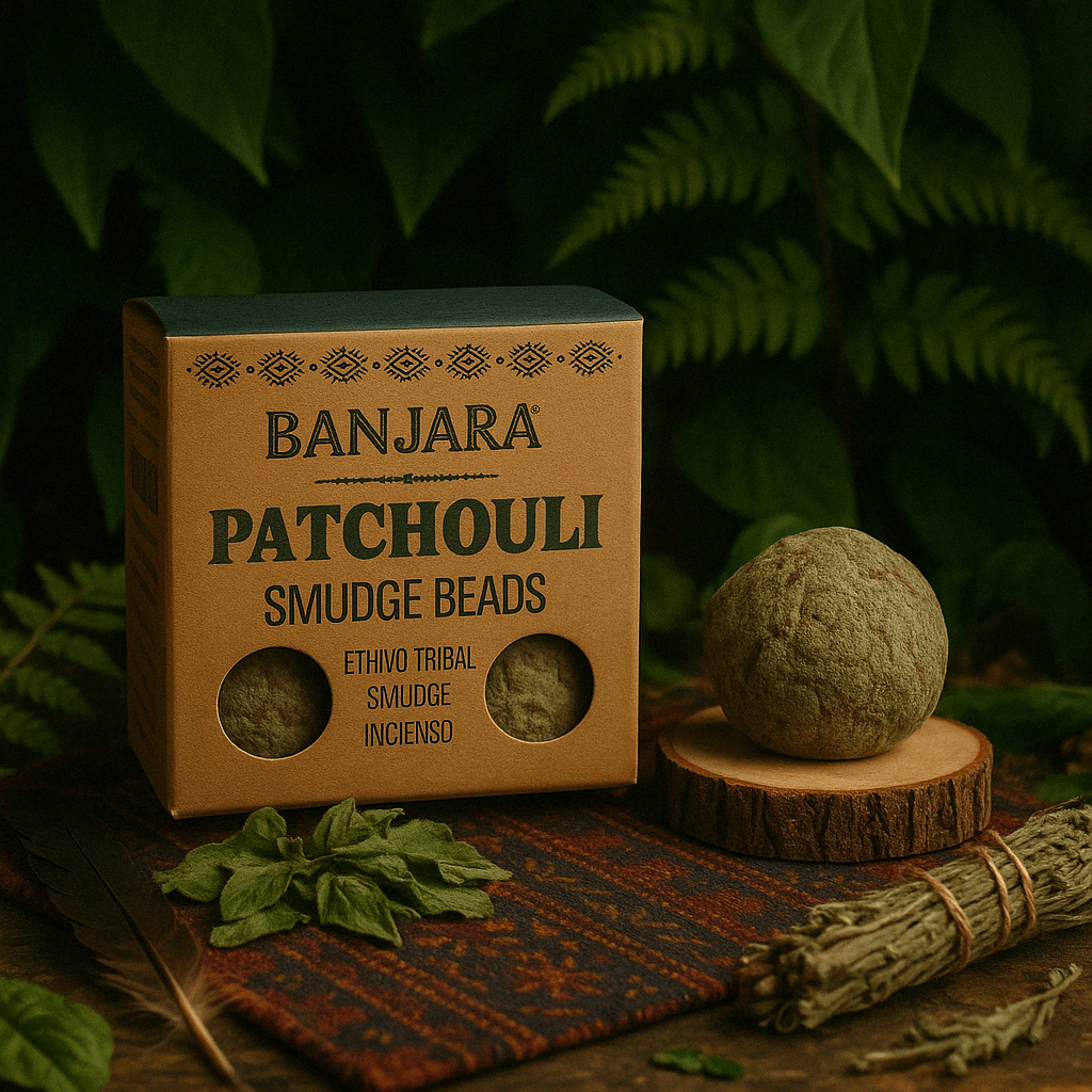 Banjara Patchouli Smudge Beads - Ethno Tribal Incense for Cleansing and Purifying Spaces - SHAMTAM.COM