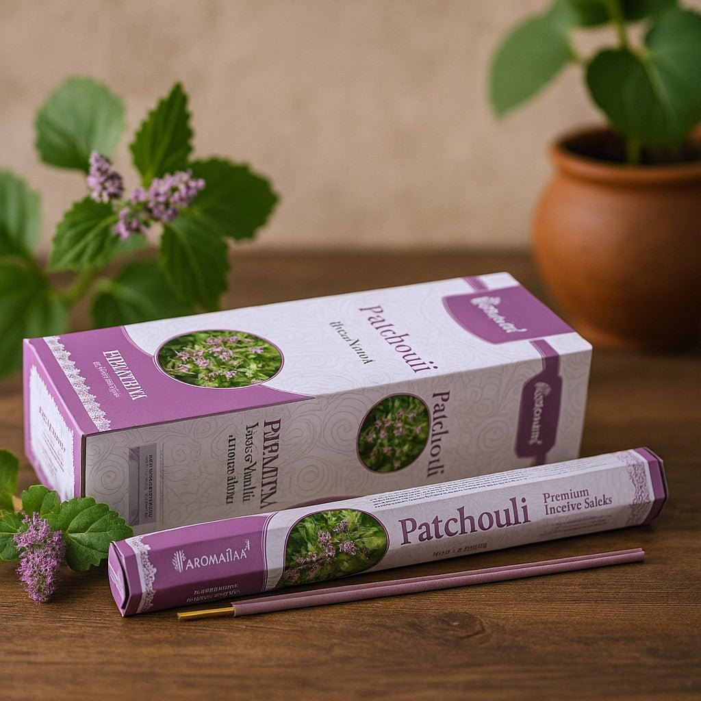 Patchouli Incense Sticks Charcoal Free Aromatika - SHAMTAM.COM