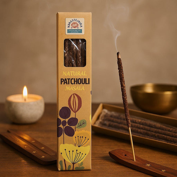 Vonné tyčinky Pačuli prírodné Masala, 11 kusov