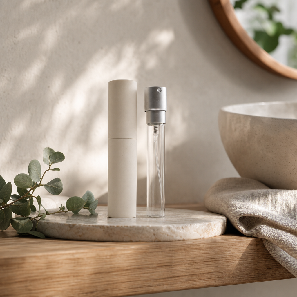 Perfume Twist Bottle - 10ml - Cream — styled in a warm, naturally lit interior