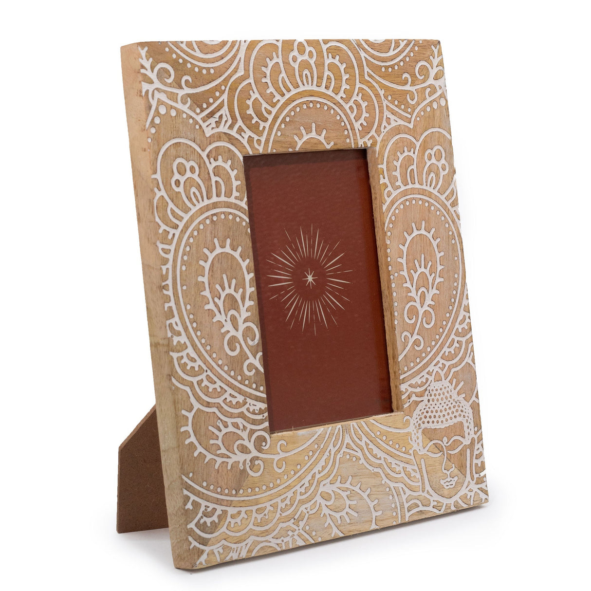 Med Mango Wood Picture Framel (for 10x15cm) 26x20x2cm - Buddha - White - SHAMTAM.COM