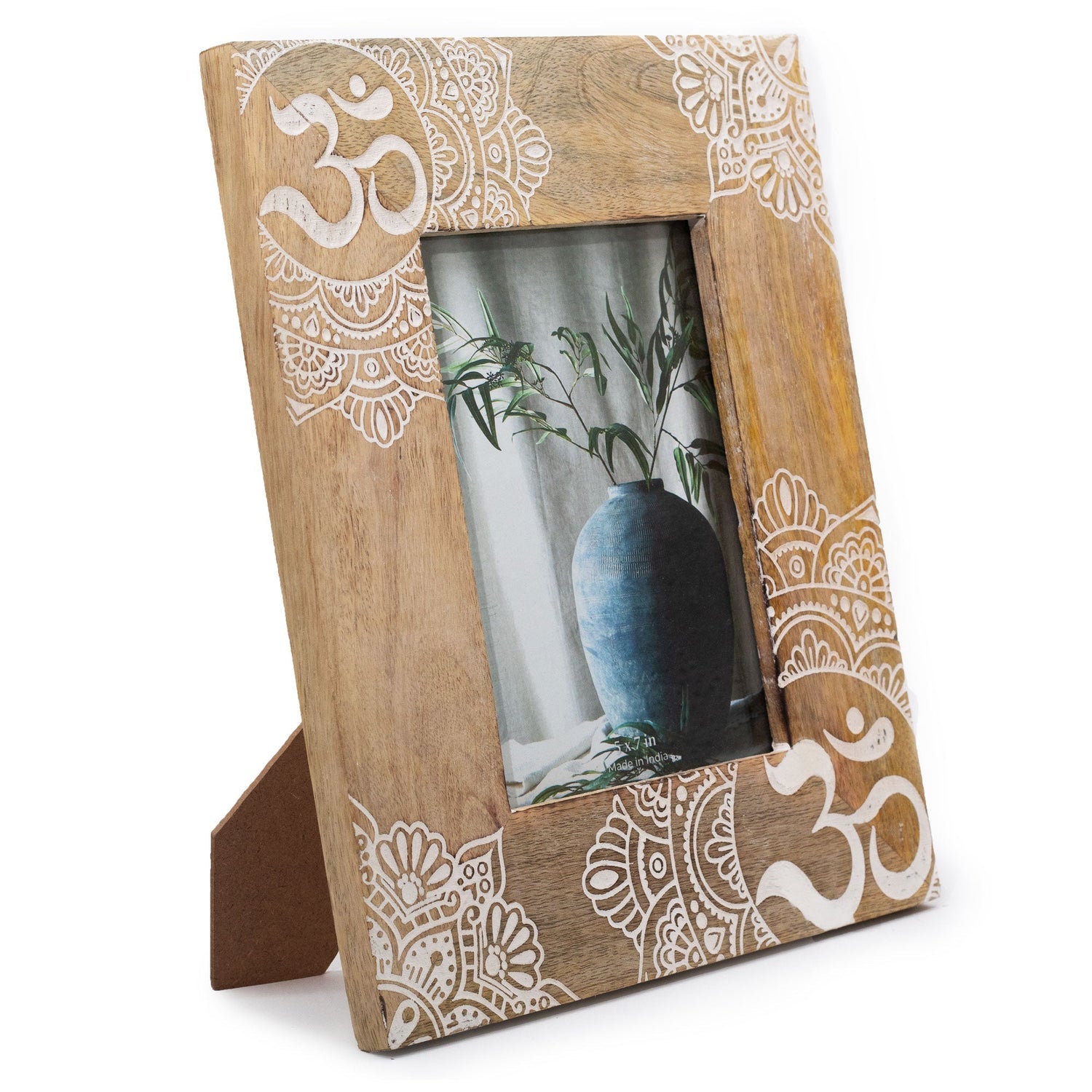 Lrg Mango Wood Picture Frame (for 13x18cm) 28x23x2cm - Mandala - White - SHAMTAM.COM