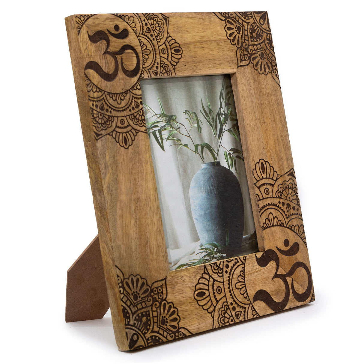 Lrg Mango Wood Picture Frame (for 13x18cm) 28x23x2cm - Mandala - Black - SHAMTAM.COM