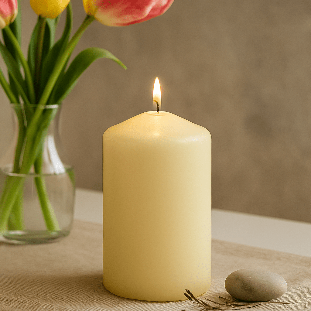Pillar Candle 60x100mm Ivory 30 Hour Burn Time - SHAMTAM.COM