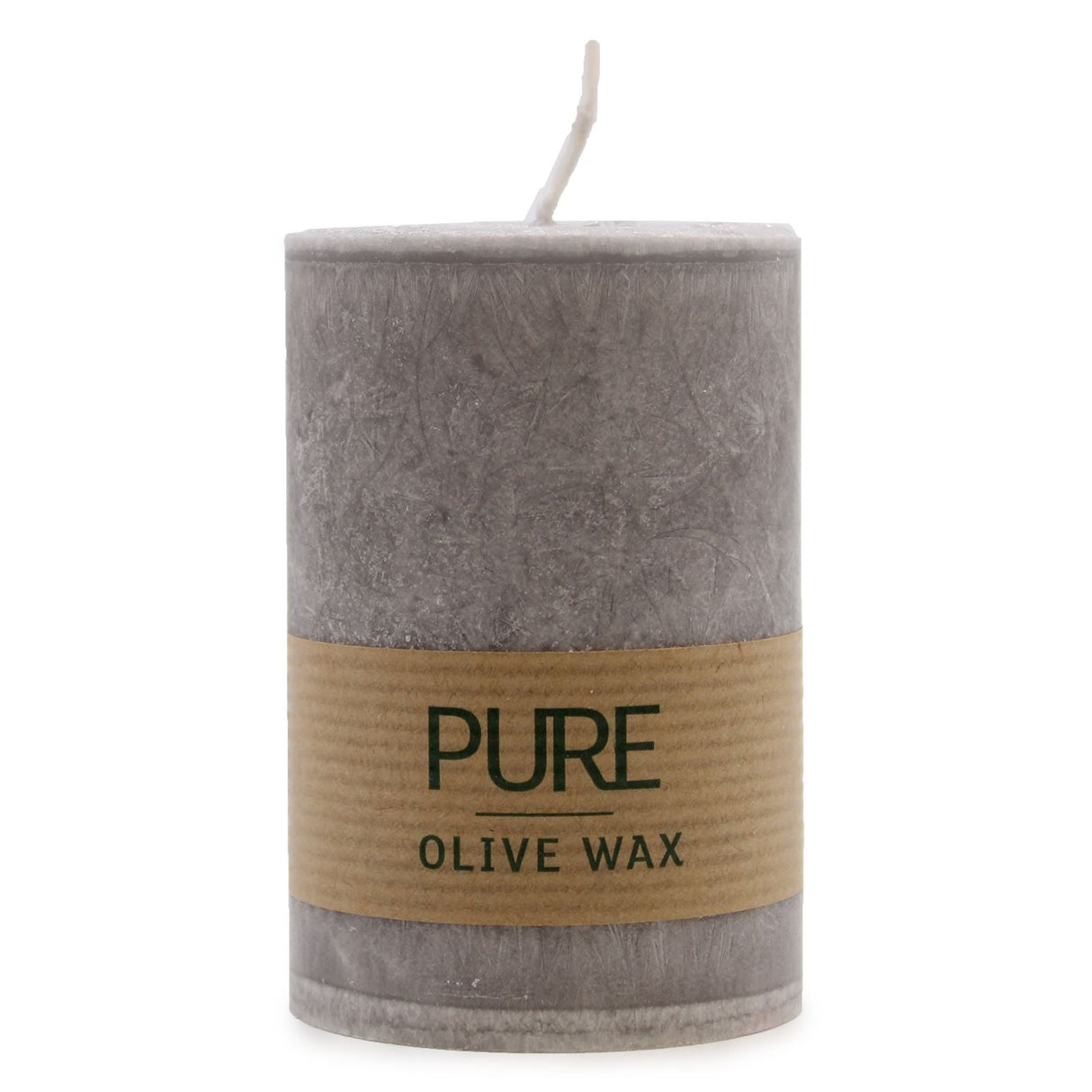 Pillar Candle Grey Olive Wax 90x60mm - SHAMTAM.COM