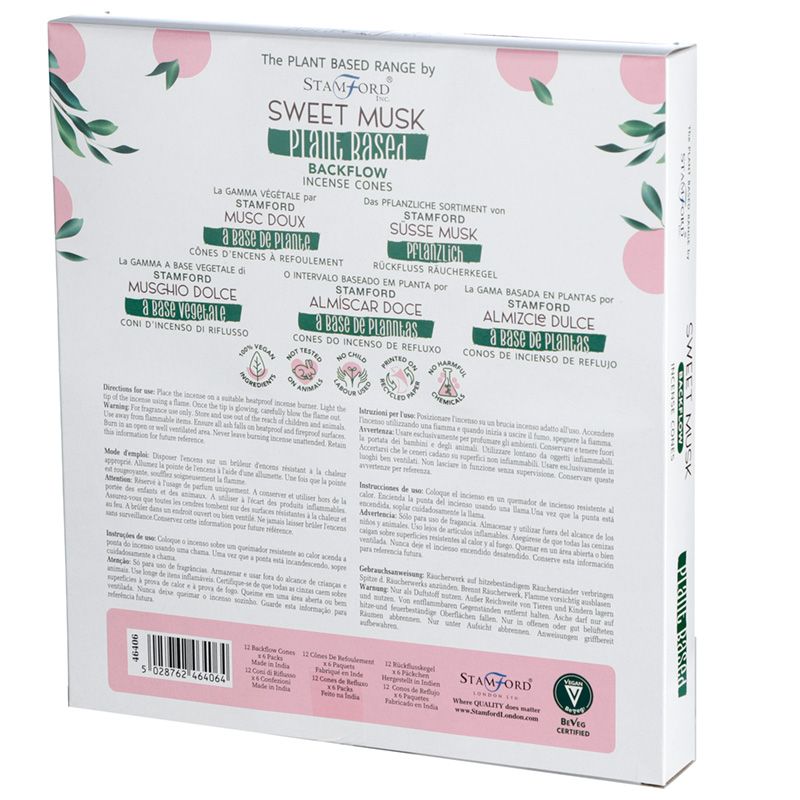 Plant Based Backflow Incense Cones - Sweet Musk - SHAMTAM.COM