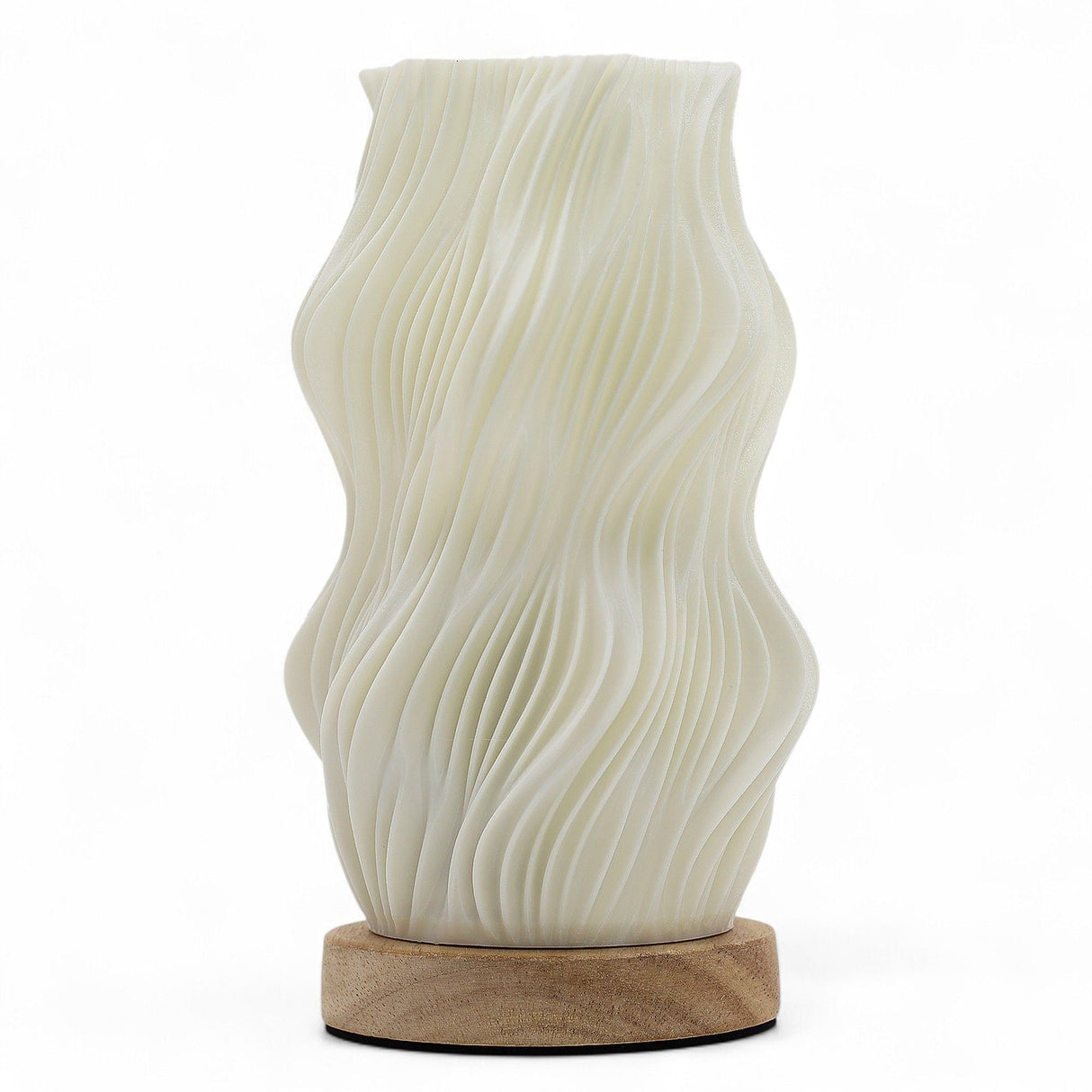 Pleated Table Lamp USB‑C 3‑Level Dimmable Wood Base - SHAMTAM.COM