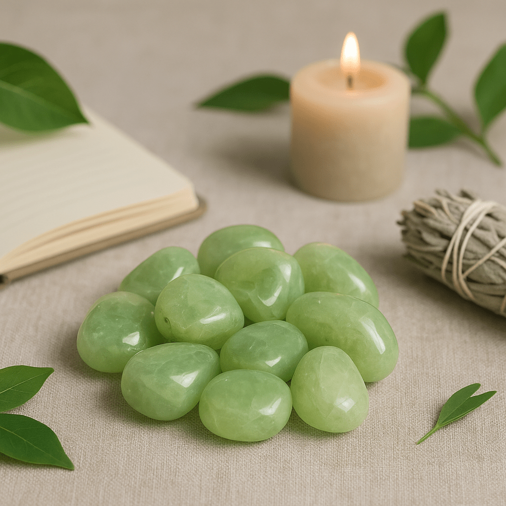 Prehnite Tumbled Stones 24 - Pack - SHAMTAM.COM