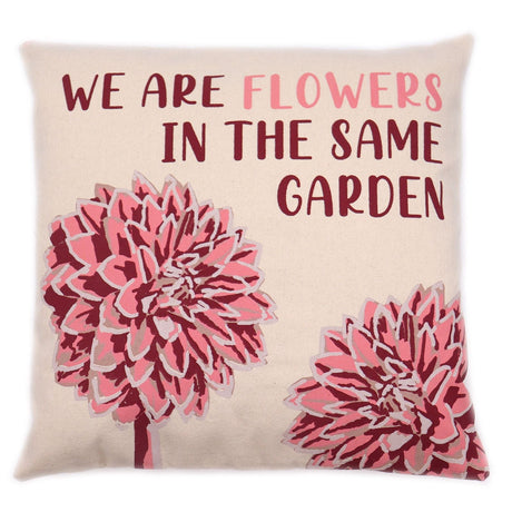 Printed Cotton Cushion Cover We Are Flowers Natural - SHAMTAM.COM