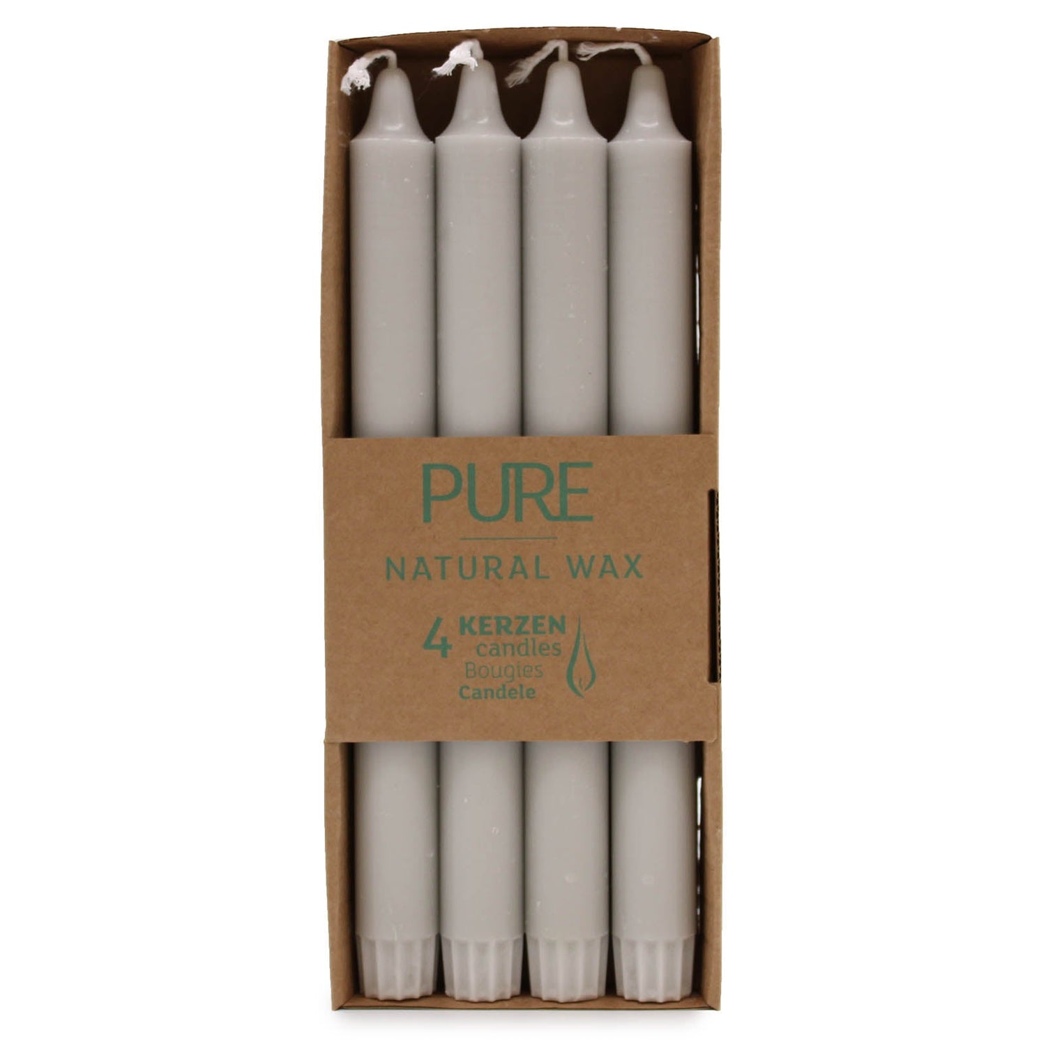 Pure Natural Wax Dinner Candle 25x2.3 - Silver Grey - SHAMTAM.COM