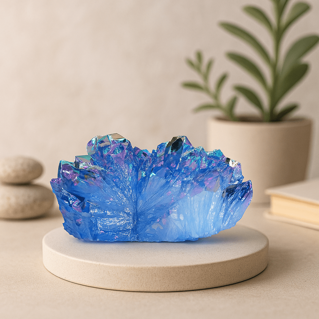 Quartz Crystal Aqua Man - Made Gemstone - SHAMTAM.COM