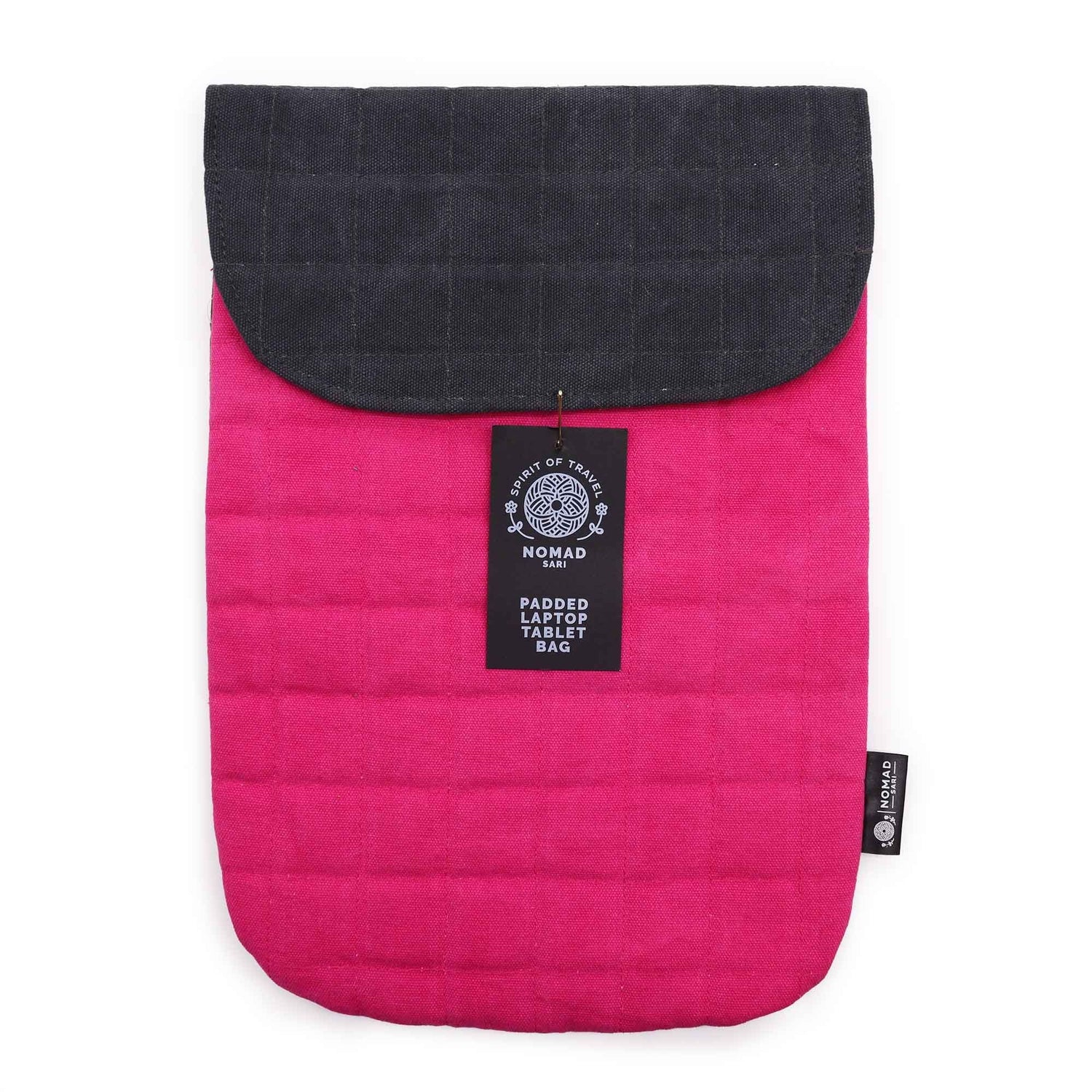 Quilted Padded Laptop Sleeve – Fuchsia & Charcoal - SHAMTAM.COM