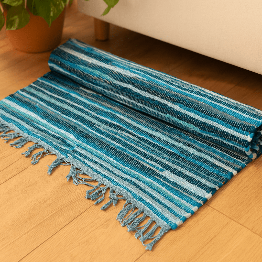Rag Rug Aqua Blues 150x200cm - SHAMTAM.COM