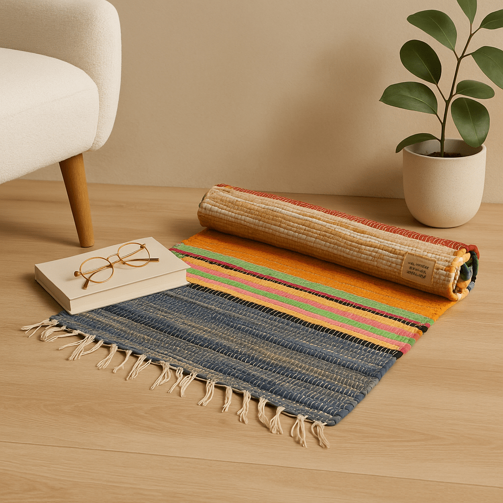 Rag Rug Rainbow Colors 150 x 200 cm - SHAMTAM.COM