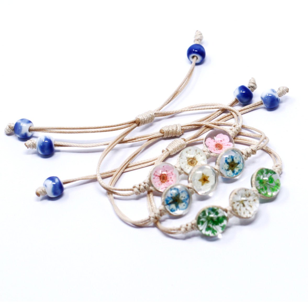 Pressed Flowers Bracelet - Tri - Flower - SHAMTAM.COM