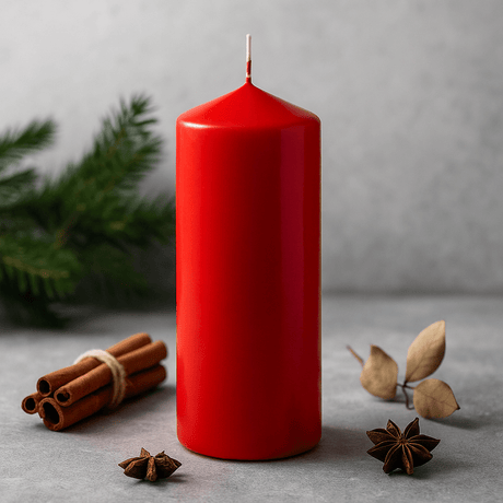 Red Pillar Candle Single 80 x 250 mm - SHAMTAM.COM