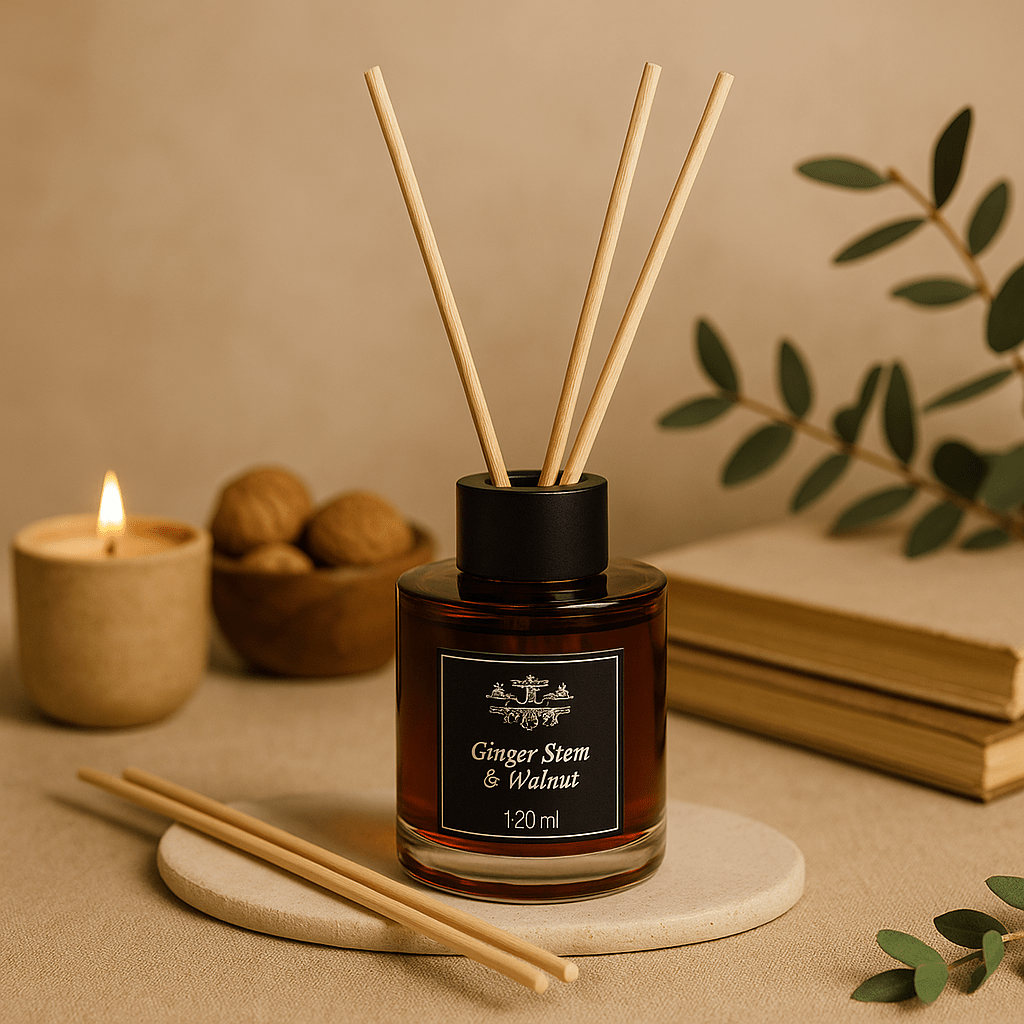 Reed Diffuser Ginger Stem and Walnut 120ml - SHAMTAM.COM