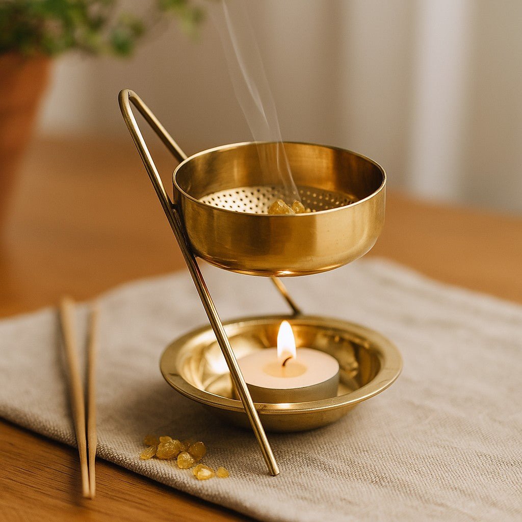 Resin Incense Burner Brass Mesh Fixed Height - SHAMTAM.COM