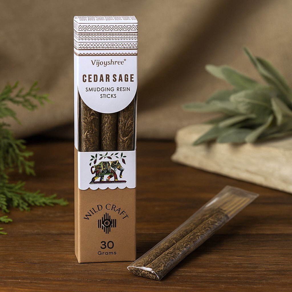 Resin Smudge Sticks Golden Cedar Sage 30g - SHAMTAM.COM