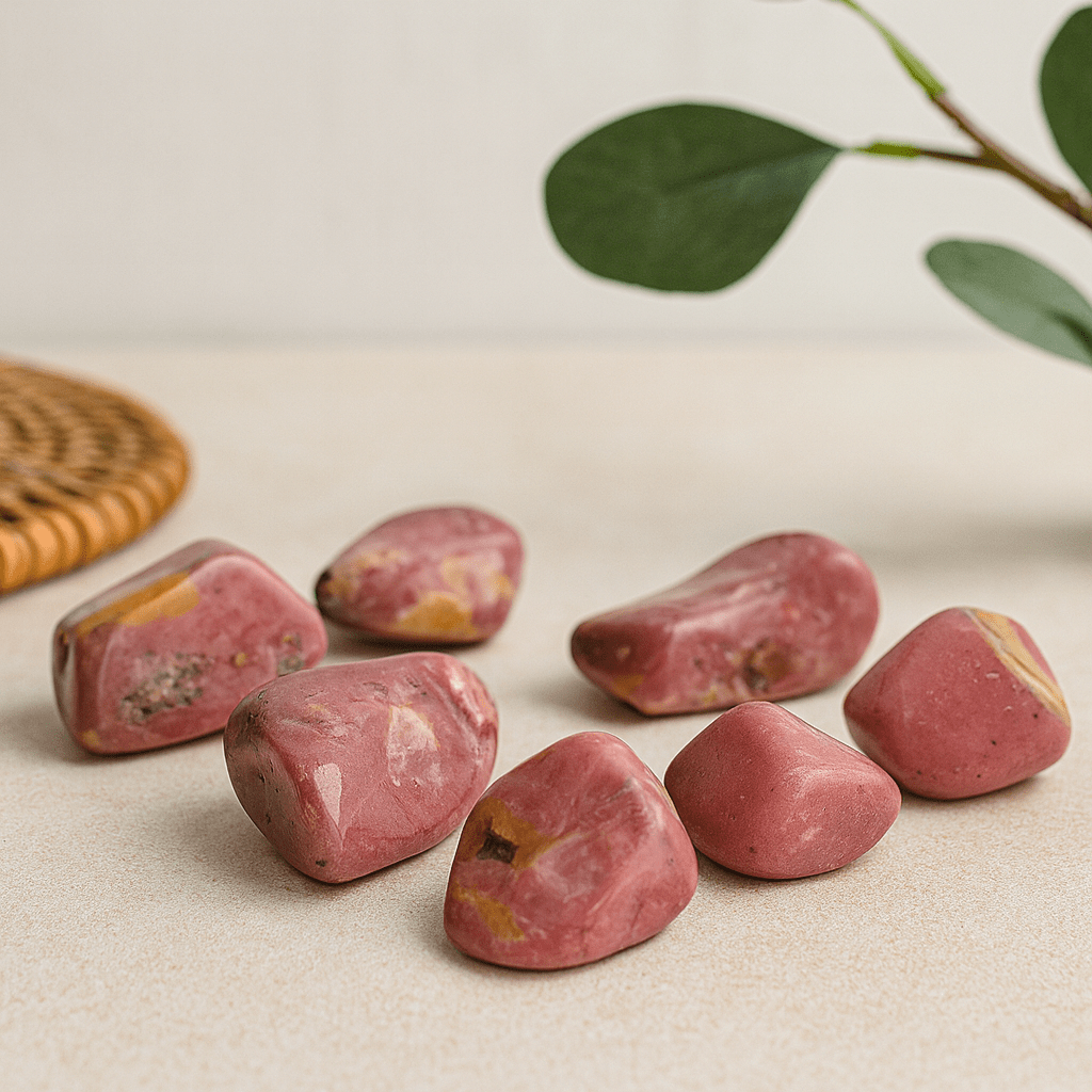 Rhodonite Tumbled Stones Extra Large 18 Piece Set - SHAMTAM.COM