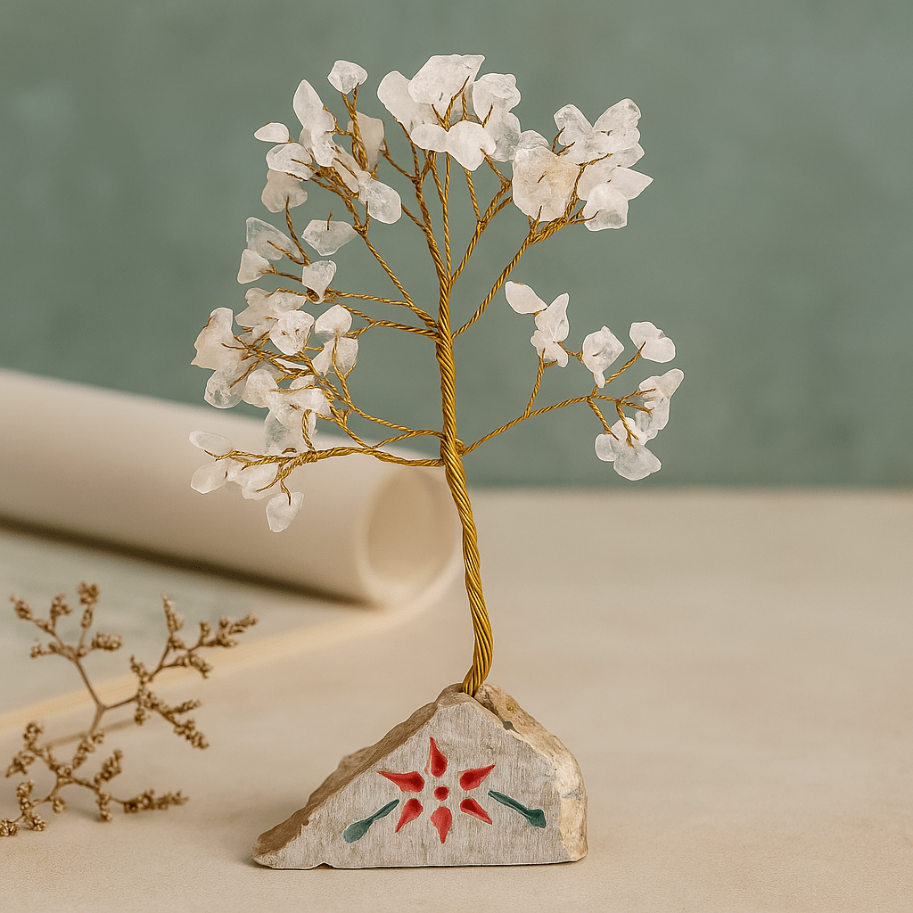 Rock Crystal Gemstone Tree - 80 Gemstones - SHAMTAM.COM