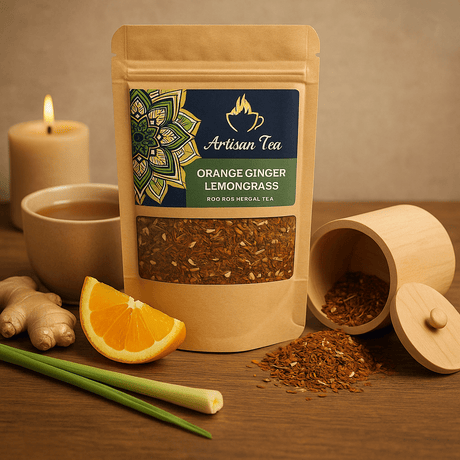 Rooibos Herbal Tea Orange Ginger Lemongrass 50g - SHAMTAM.COM