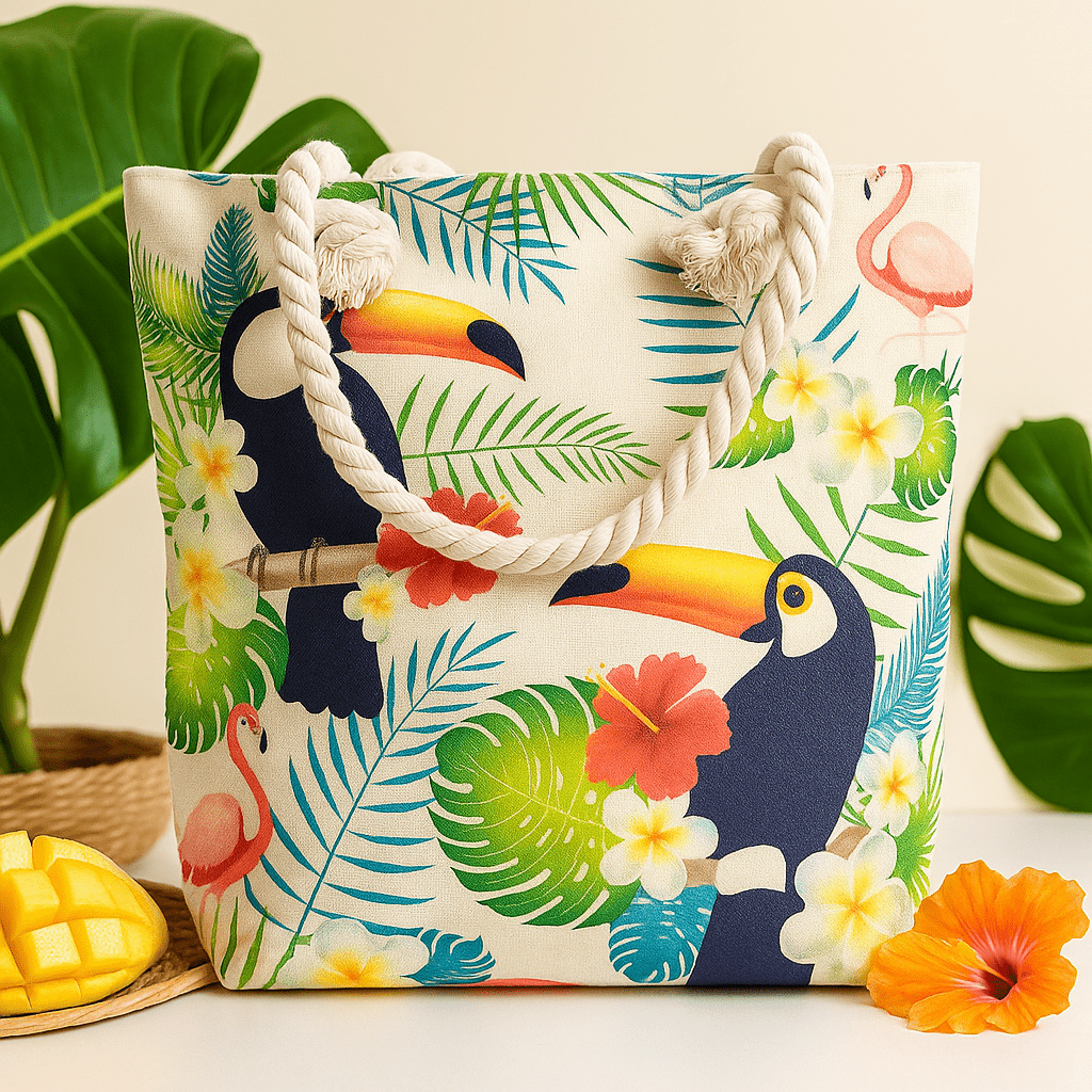 Rope Handle Bag, Tropical Toucan - SHAMTAM.COM
