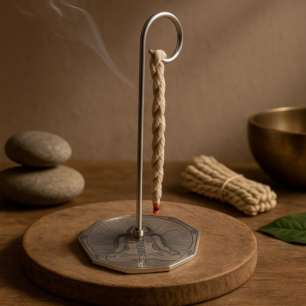 Rope Incense Silver Plated Chakra Holder, 10 Ropes - SHAMTAM.COM