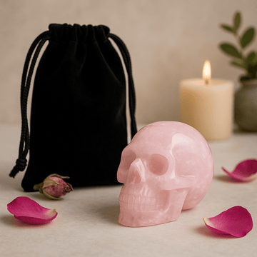 Rose Quartz Crystal Skull, Small 40x30x28mm - SHAMTAM.COM