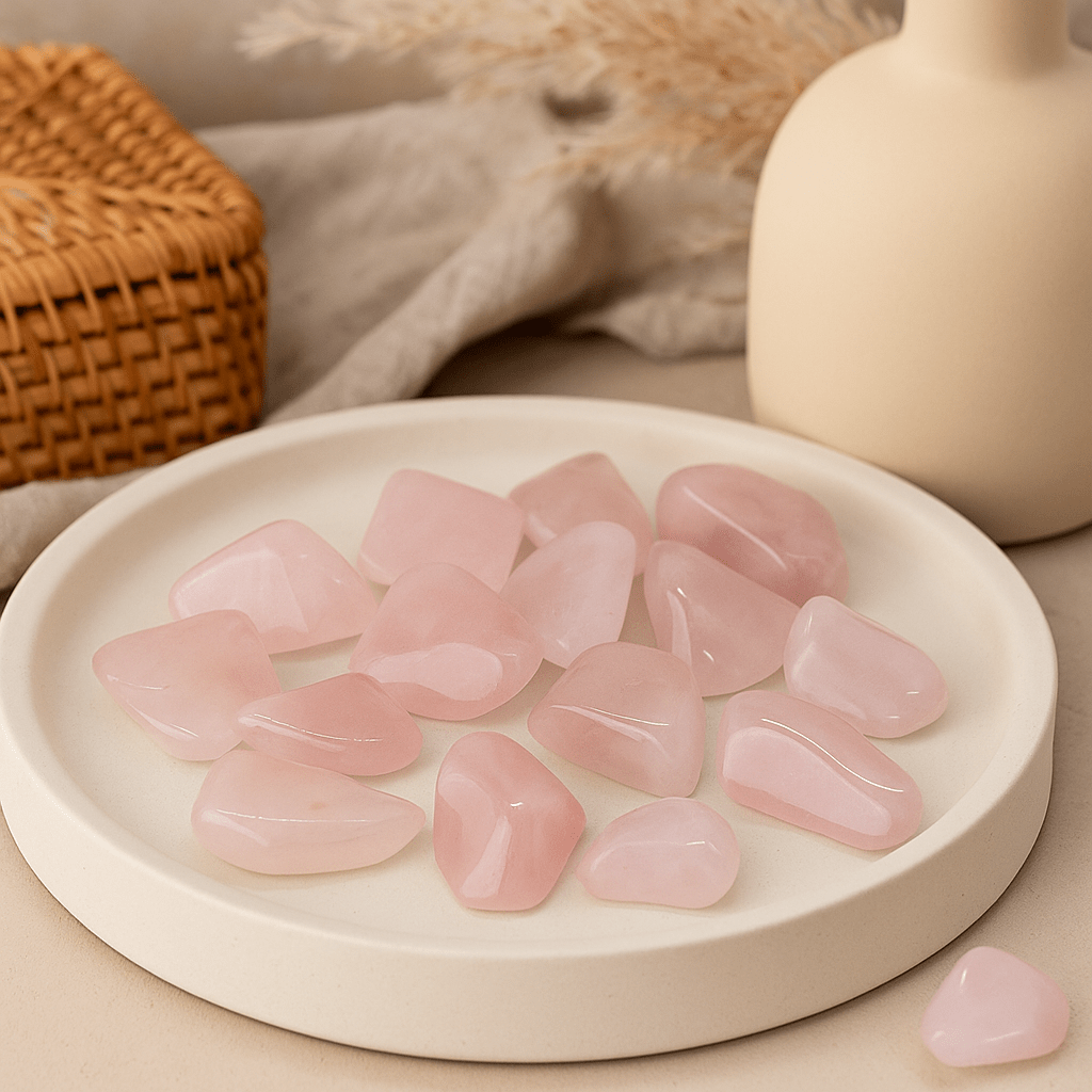 Rose Quartz Tumbled Stones, 24 Pieces - SHAMTAM.COM