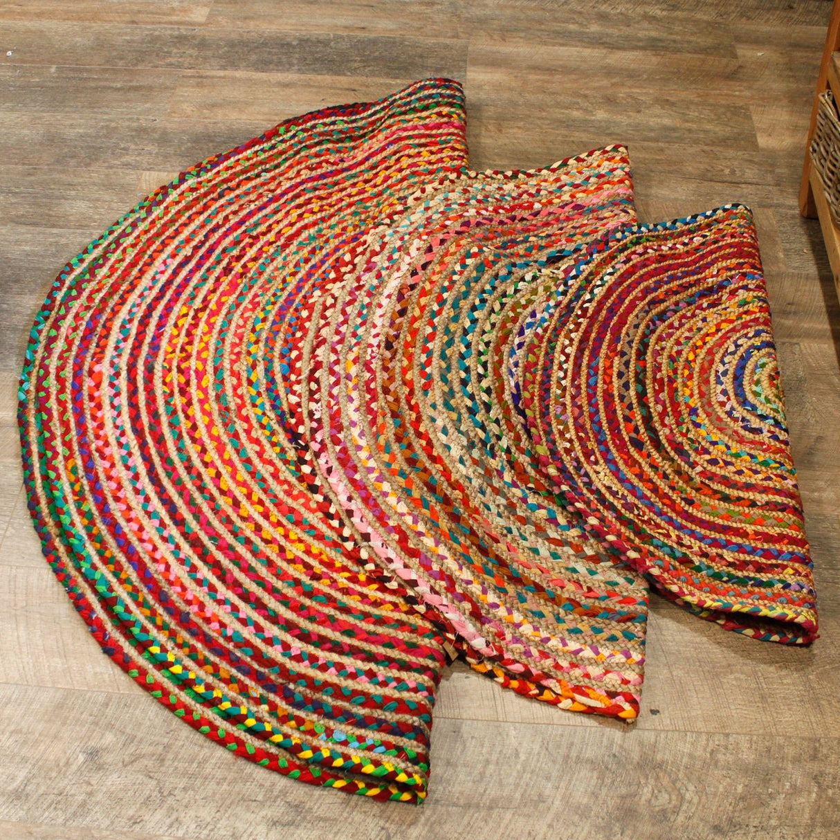 Boho Rug - Handmade Jute and Recycled Cotton 90 cm - SHAMTAM.COM