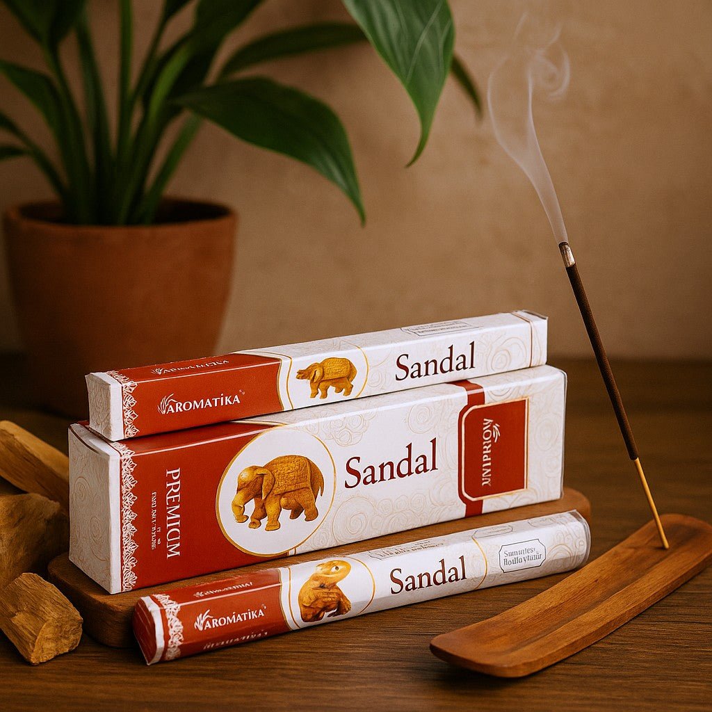 Sandal Incense Sticks Charcoal Free Hex Aromatika - SHAMTAM.COM